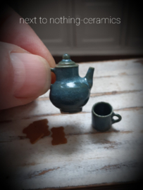koffiepot met mok, midnightblue