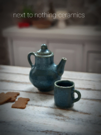 koffiepot met mok, midnightblue