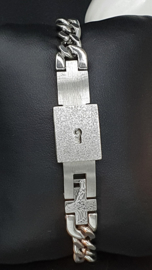Armband rechthoek/ halsketting set met sleutel  K&Q