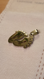 Geboorte ketting met voetjes zware uitvoering