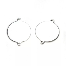 Logoplaat RVS hoogglans met oogjes, 10 stuks