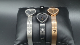 Armband hart/ halsketting set met  sleuteltje K&Q