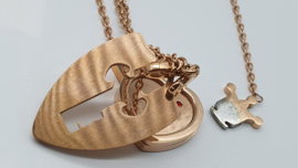 Ketting hart en schild set K&Q