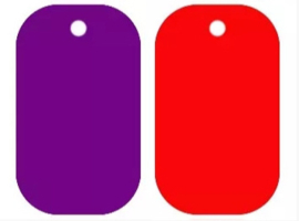 Gekleurde Dog Tags 50x30x1mm alle kleuren