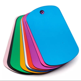 Gekleurde Dog Tags 50x30x1mm alle kleuren