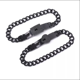 Armband set hart en plaque K&Q