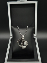 Geboorte ketting met voetjes zware uitvoering