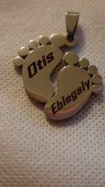 Geboorte ketting met voetjes zware uitvoering