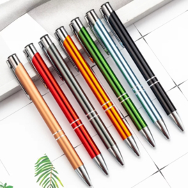 Pen in diverse kleuren van metaal 10st.