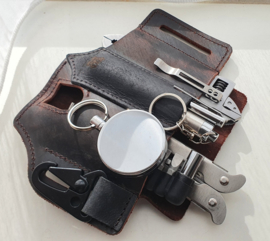 Lederen schede met multitools Combideal 'COWBOY'