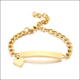Baby geboorte armbandje met naamplaatje RVS