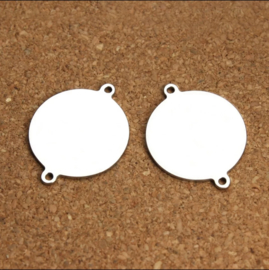 Logoplaat RVS hoogglans met oogjes, 10 stuks