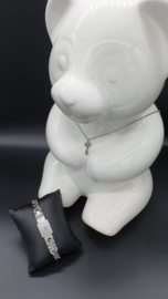 Armband rechthoek/ halsketting set met sleutel  K&Q