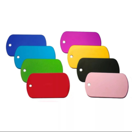 Gekleurde Dog Tags 50x30x1mm alle kleuren