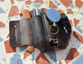 Lederen schede met multitools Combideal 'COOLIO'