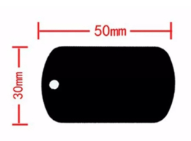 Gekleurde Dog Tags 50x30x1mm alle kleuren