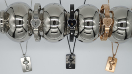 Armband hart/ halsketting set met  sleuteltje K&Q