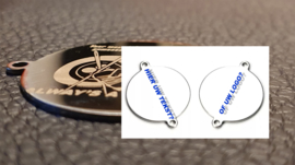 Logoplaat RVS hoogglans met oogjes, 10 stuks