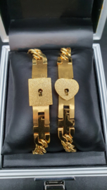 Armband set hart en plaque K&Q