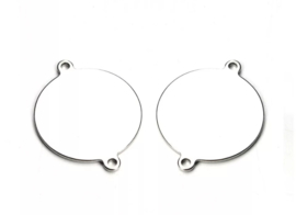 Logoplaat RVS hoogglans met oogjes, 10 stuks