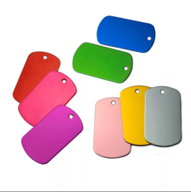Gekleurde Dog Tags 50x30x1mm alle kleuren