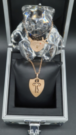 Ketting hart en schild set K&Q