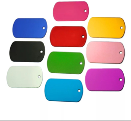 Gekleurde Dog Tags 50x30x1mm alle kleuren