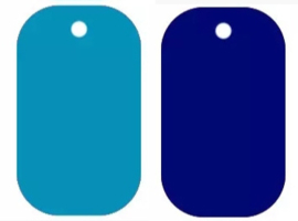 Gekleurde Dog Tags 50x30x1mm alle kleuren