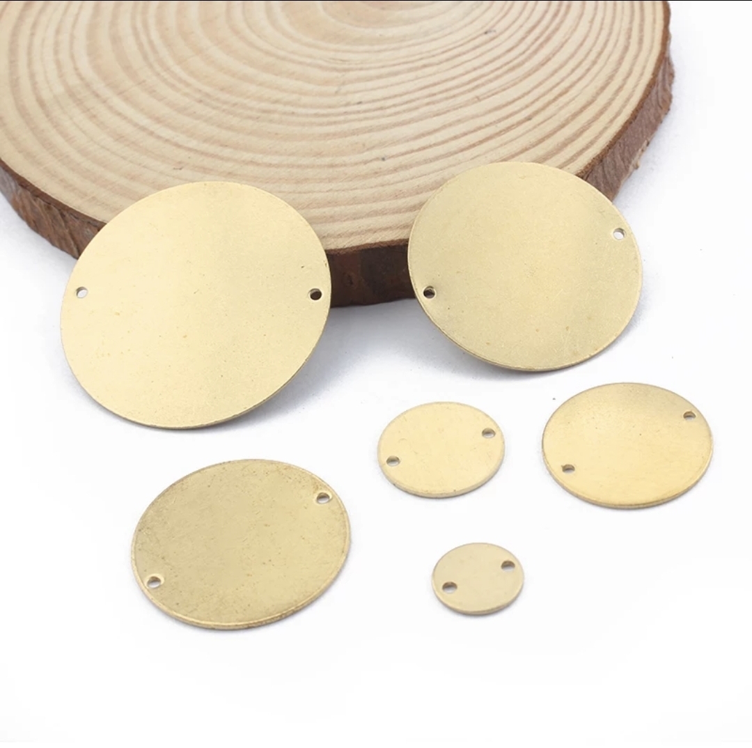 Messing logo plaatjes rond 35mm