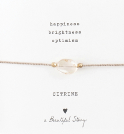 Gemstone card, bracelet with Citrine, A Beautiful story