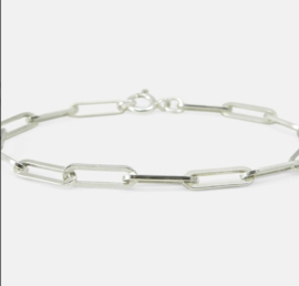 Armband zilver platte schakels, Studio MHL