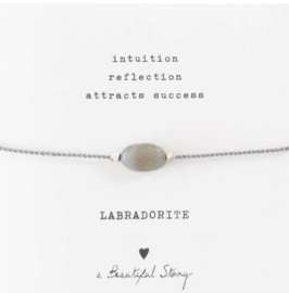 Gemstone card, bracelet with Labradorite, A Beautiful story