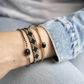 Armband Moonlight Onyx, verguld, a Beautiful Story