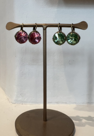 Oorhangers roze strass, Dimitriadis