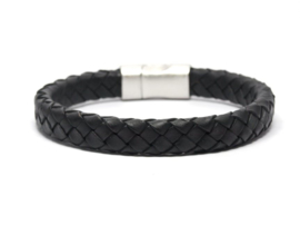 Herenarmband Gibson mat zwart leer, mt M