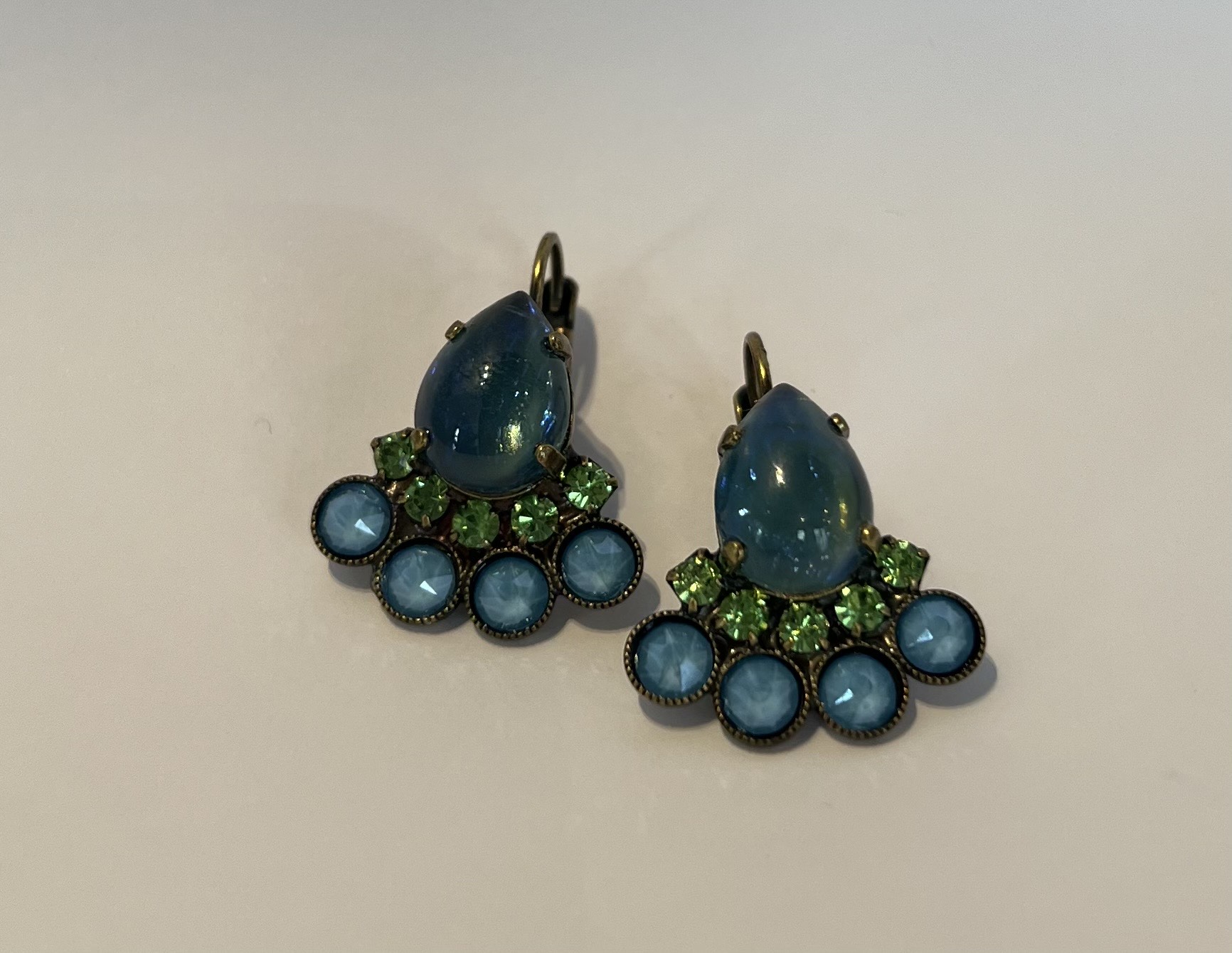 Oorhangers blauw/ groen Dimitriadis