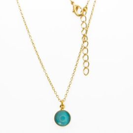Halsketting, gold plated, turkuoise.