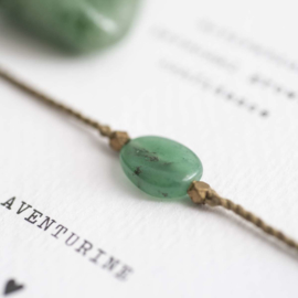 Gemstone card, bracelet with Aventurine, A Beautiful story