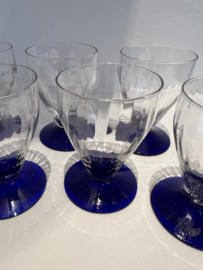 Art deco, jaren 30 glaasjes met blauwe voet