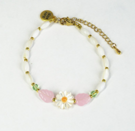 Armband roze/wit, Urban Hippies