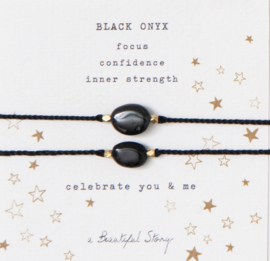 Gemstone card with Onyx; Celebrate you &  me, A Beautiful Story