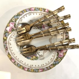 Set van 6 lepeltjes en vorkjes