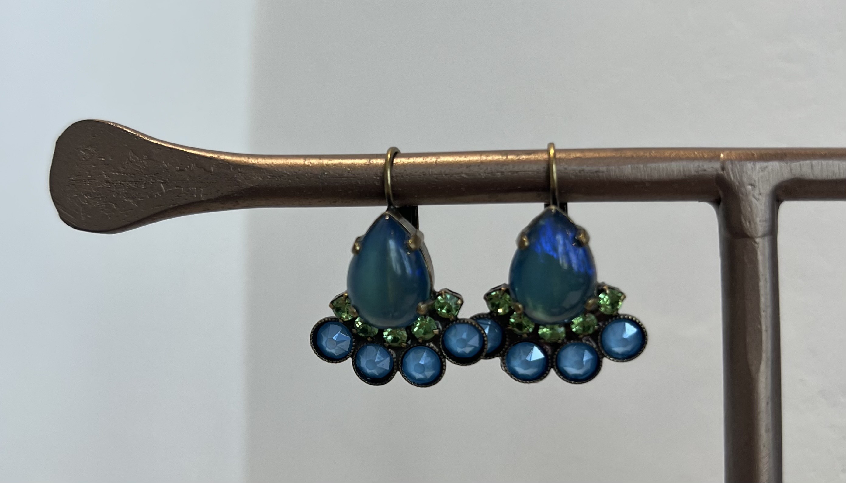Oorhangers blauw/ groen Dimitriadis