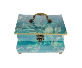 Kistje op pootjes turquoise Vogels, Meander