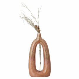 Baldrian deco vase, orange stoneware, Bloomingville