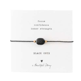 Gemstone card, bracelet with onyx, A Beautiful story