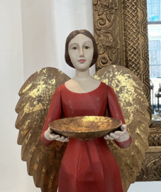 Engel met schaal, Antique rood, Meander