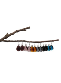 Oorhangers, zwart,  goudkleurig