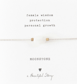 Gemstone card, bracelet with Moonstone, A Beautiful story