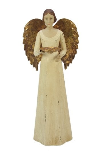 Engel met schaal, Antique wit, Meander